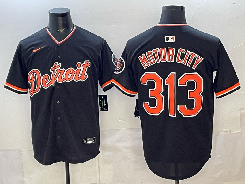 Men Detroit Tigers 313 Motorcity black Game Nike MLB Jersey 2026004